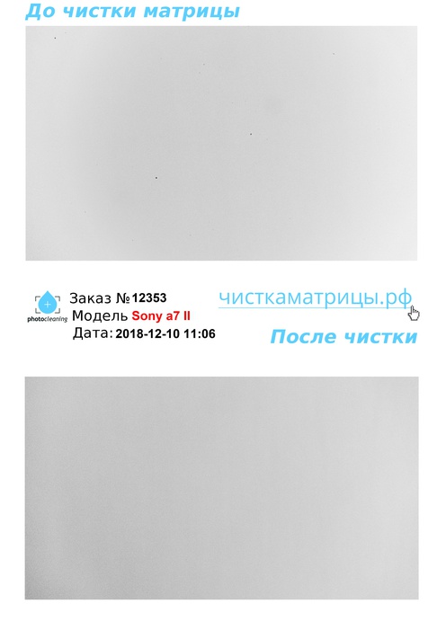 Чистка матрицы Sony a7 II Чистка матрицы Sony a7 II