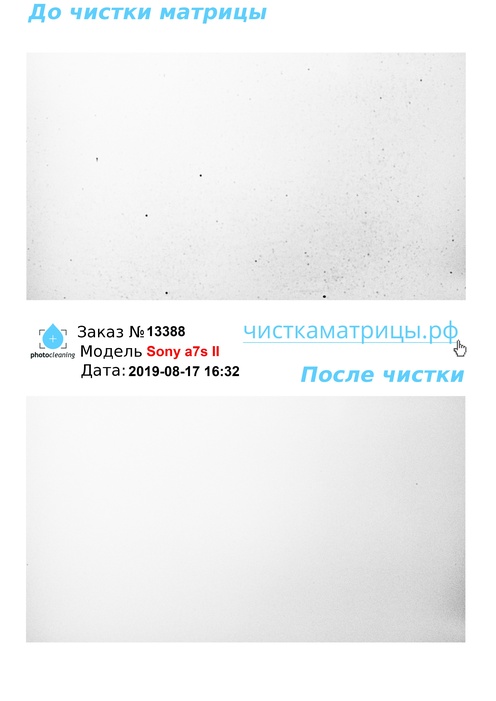 Чистка матрицы Sony a7s II Чистка матрицы Sony a7s II