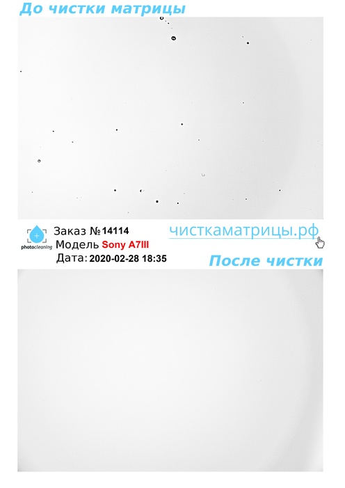 Чистка матрицы Sony A7III Чистка матрицы Sony A7III