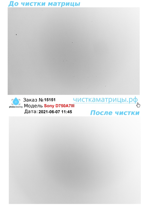 Чистка матрицы Sony D750A7III Чистка матрицы Sony D750A7III